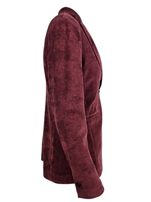 giacca donna monopetto in velluto liscio bordeaux Circolo 1901 | FD36351043
